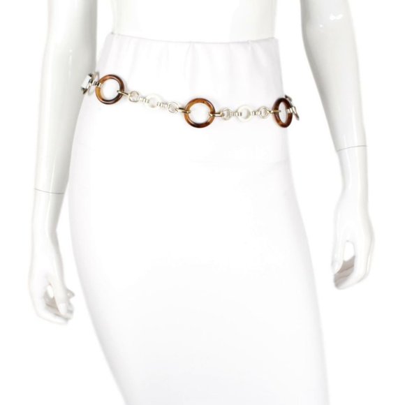 Leather & Resin Hoop Chain Belt main image 10